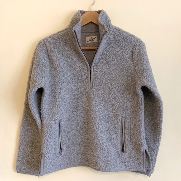 Marine Layer Lady Sherpa Corbet Pullover Gray - Picture 5 of 6